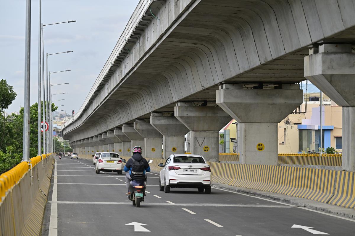 Heavy road highway flyover bridge under construction